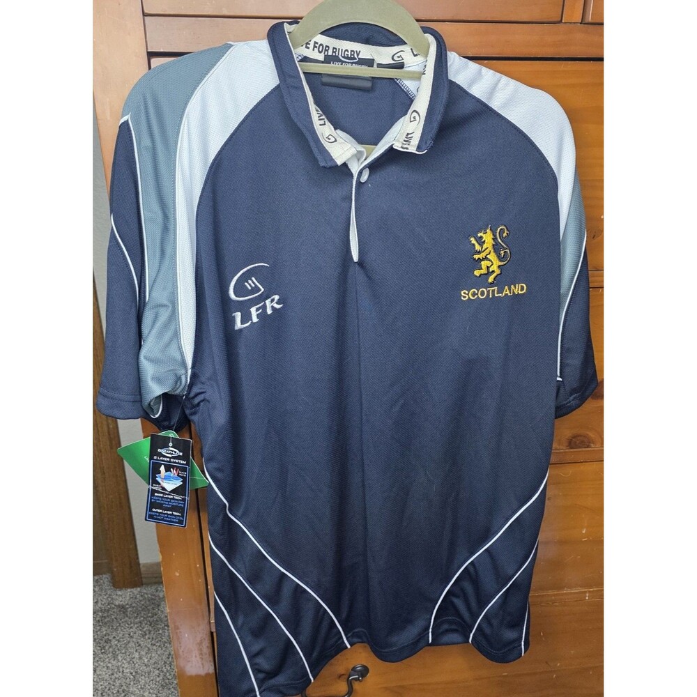 NWT Live for Rugby LFR Ireland Rugby Shirt Size Medium Blue Gray Polo Jersey